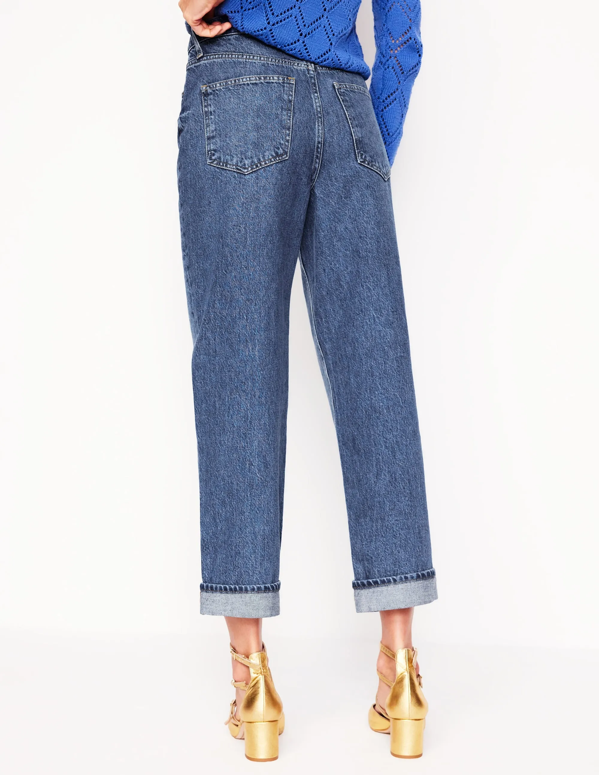 Mid Rise Relaxed Jeans-Mid Vintage