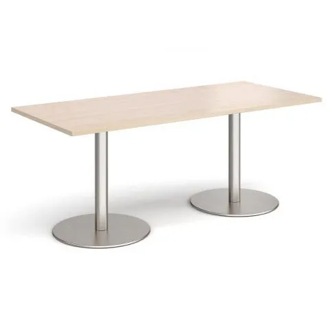 Monza rectangular dining table with flat round bases