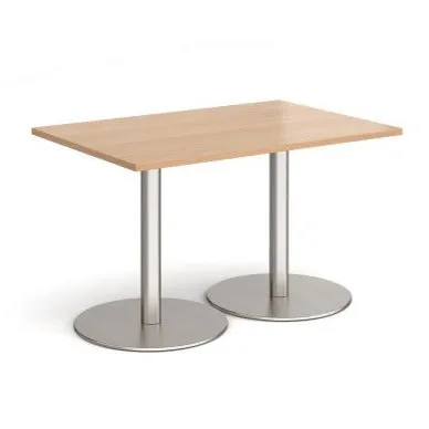 Monza rectangular dining table with flat round bases