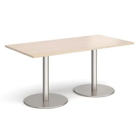 Monza rectangular dining table with flat round bases