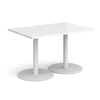 Monza rectangular dining table with flat round bases