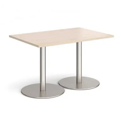 Monza rectangular dining table with flat round bases