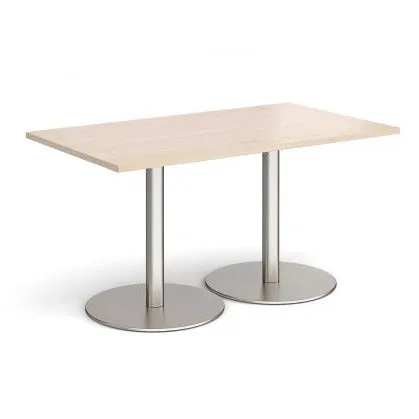 Monza rectangular dining table with flat round bases