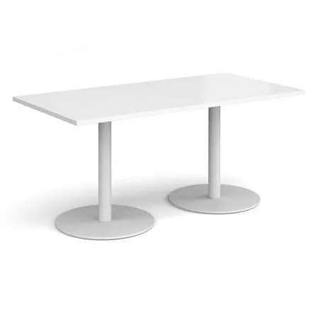 Monza rectangular dining table with flat round bases