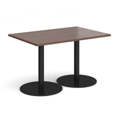 Monza rectangular dining table with flat round bases