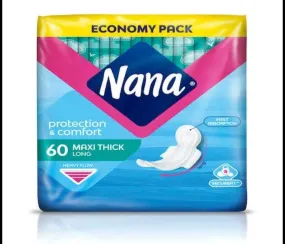 Nana Maxi Long Wings Sanitary Pad - 60 Pcs