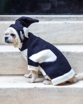 Orca Whale Handknit Dog Sweater w/ Hood (FINAL SALE)