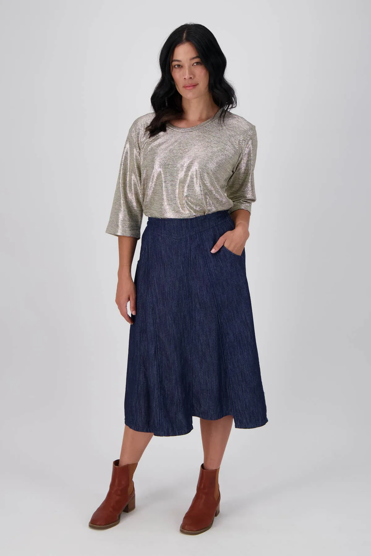 Otago Skirt Dark Wash in Denim