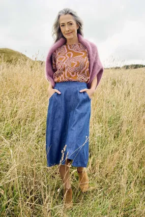 Otago Skirt Mid Wash in Denim