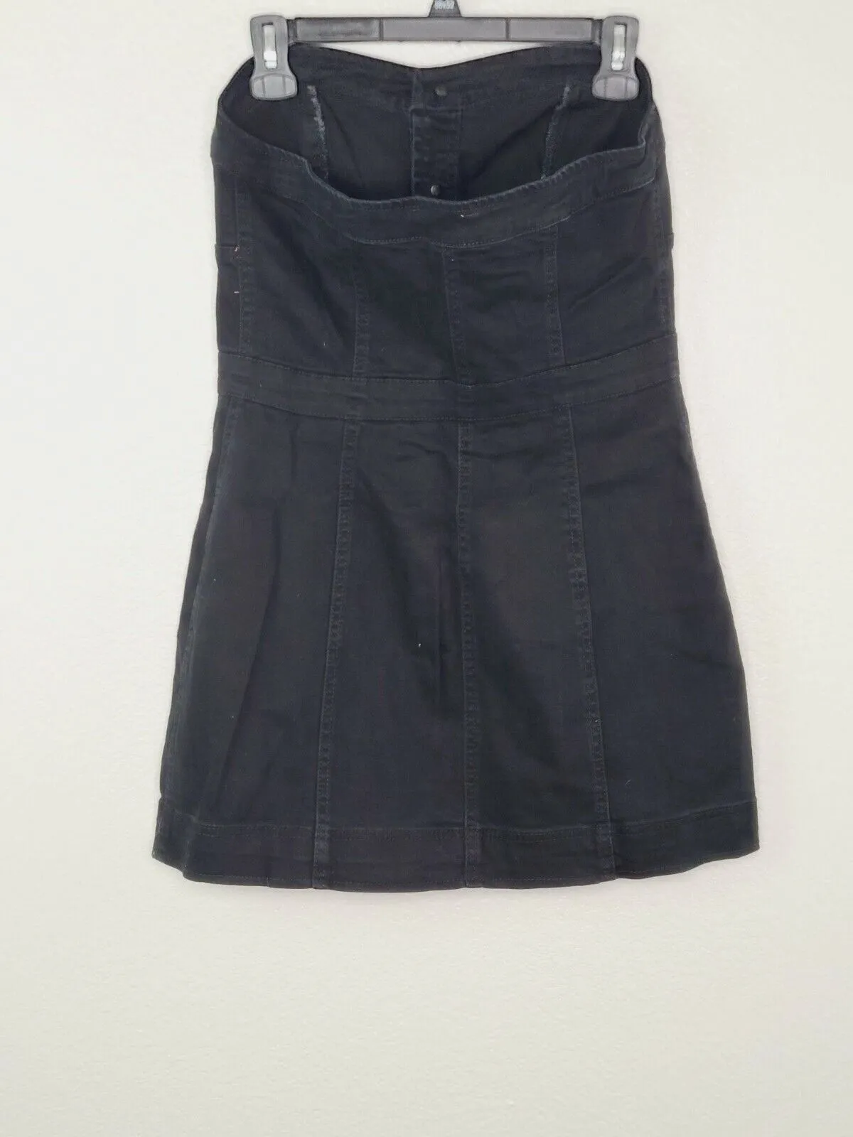 PacSun L.A. Women's Black Denim Button Front Strapless Dress Size Medium