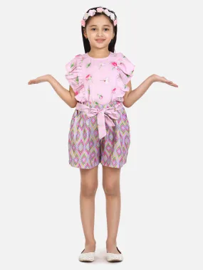 Pink Fashionable Shorts Set