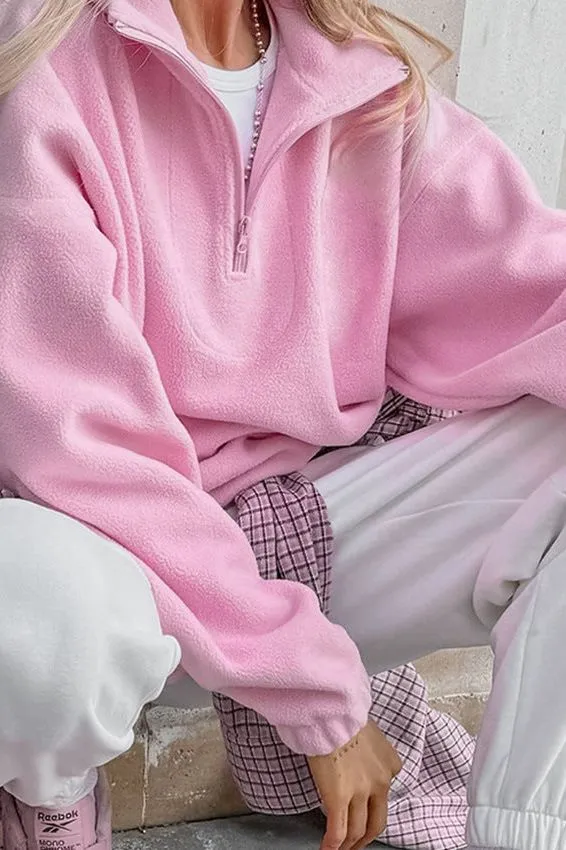 Pink Outerwear Sweatshirt