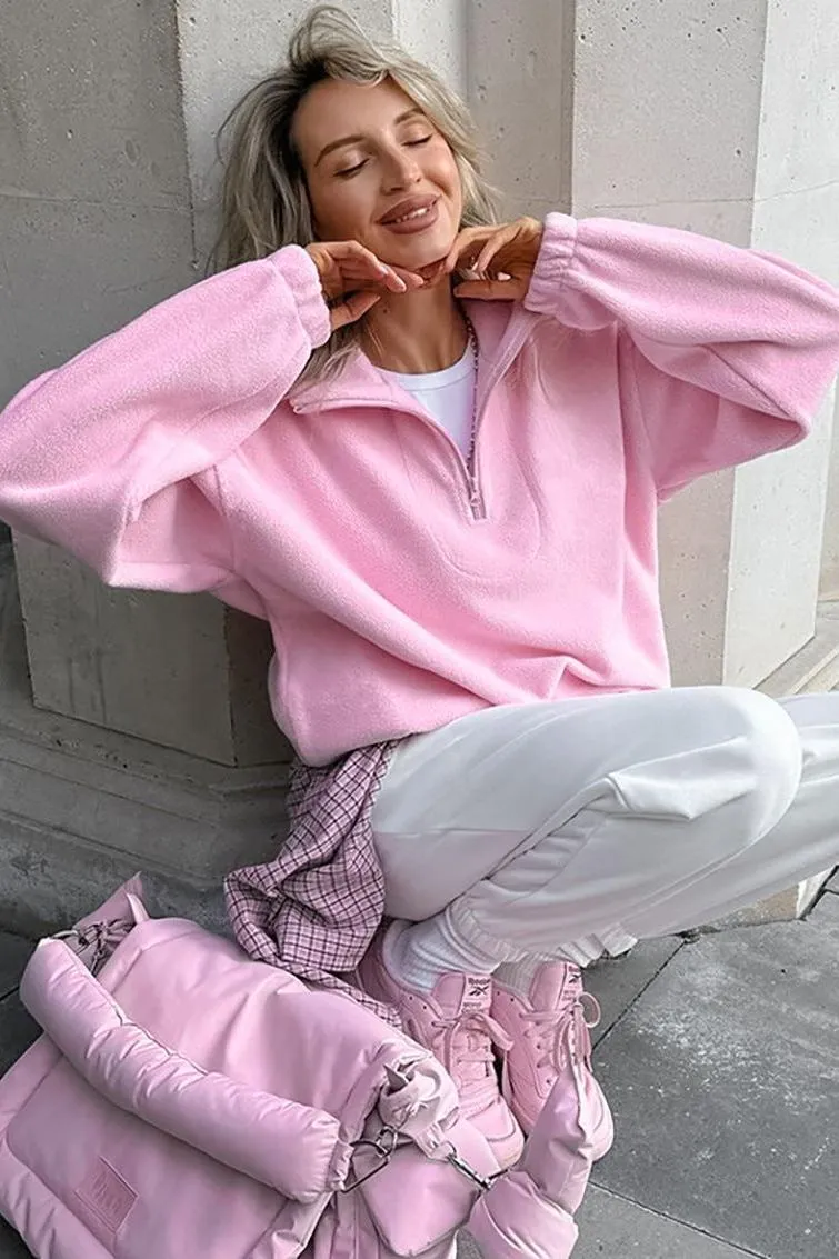 Pink Outerwear Sweatshirt