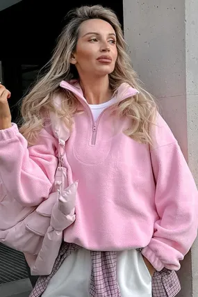 Pink Outerwear Sweatshirt