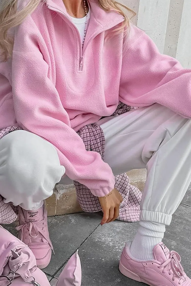 Pink Outerwear Sweatshirt