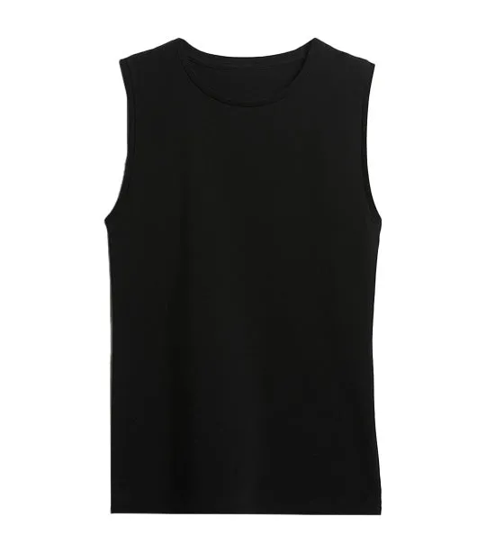 Refined Cotton Tank Black