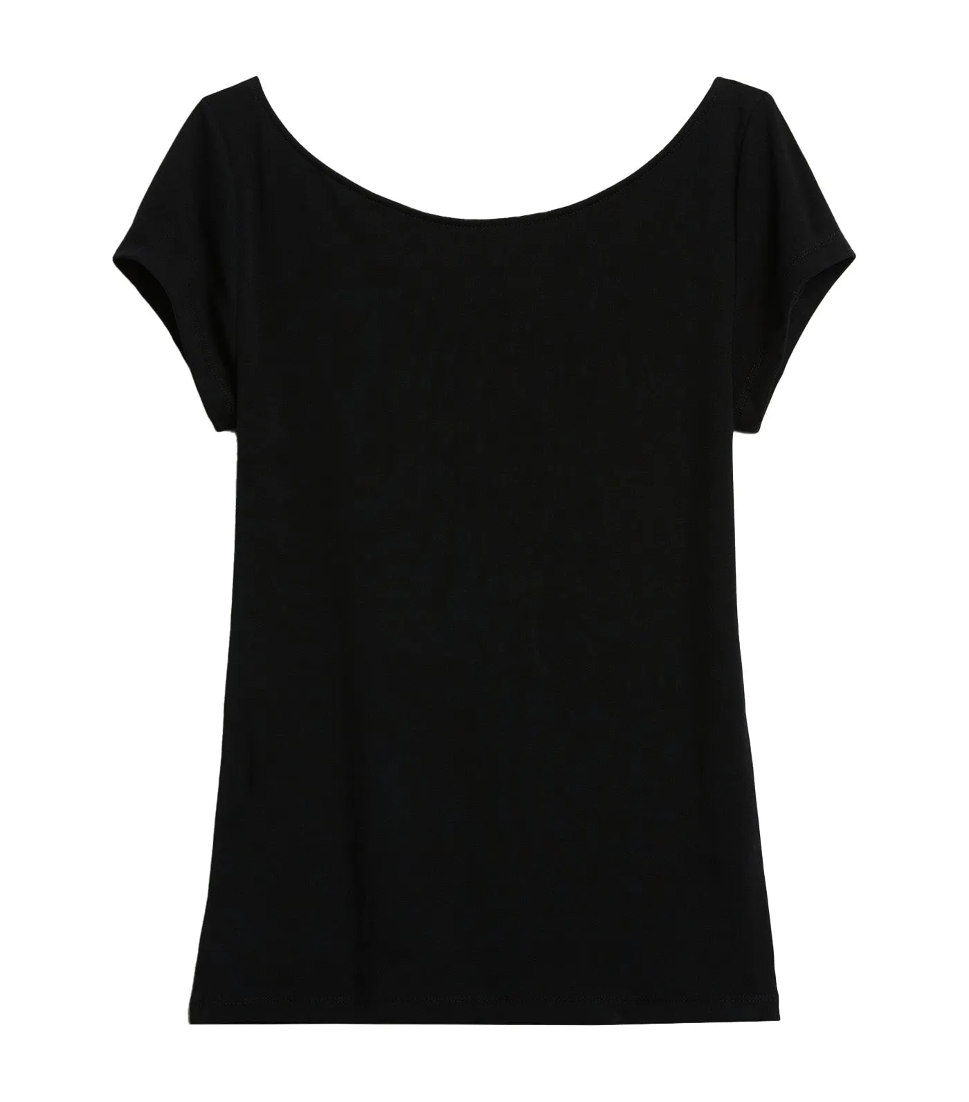 Refined Scoop Neck T-Shirt Black