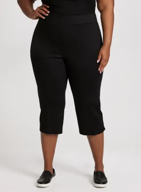 Slit Detail Straight Leg Capris