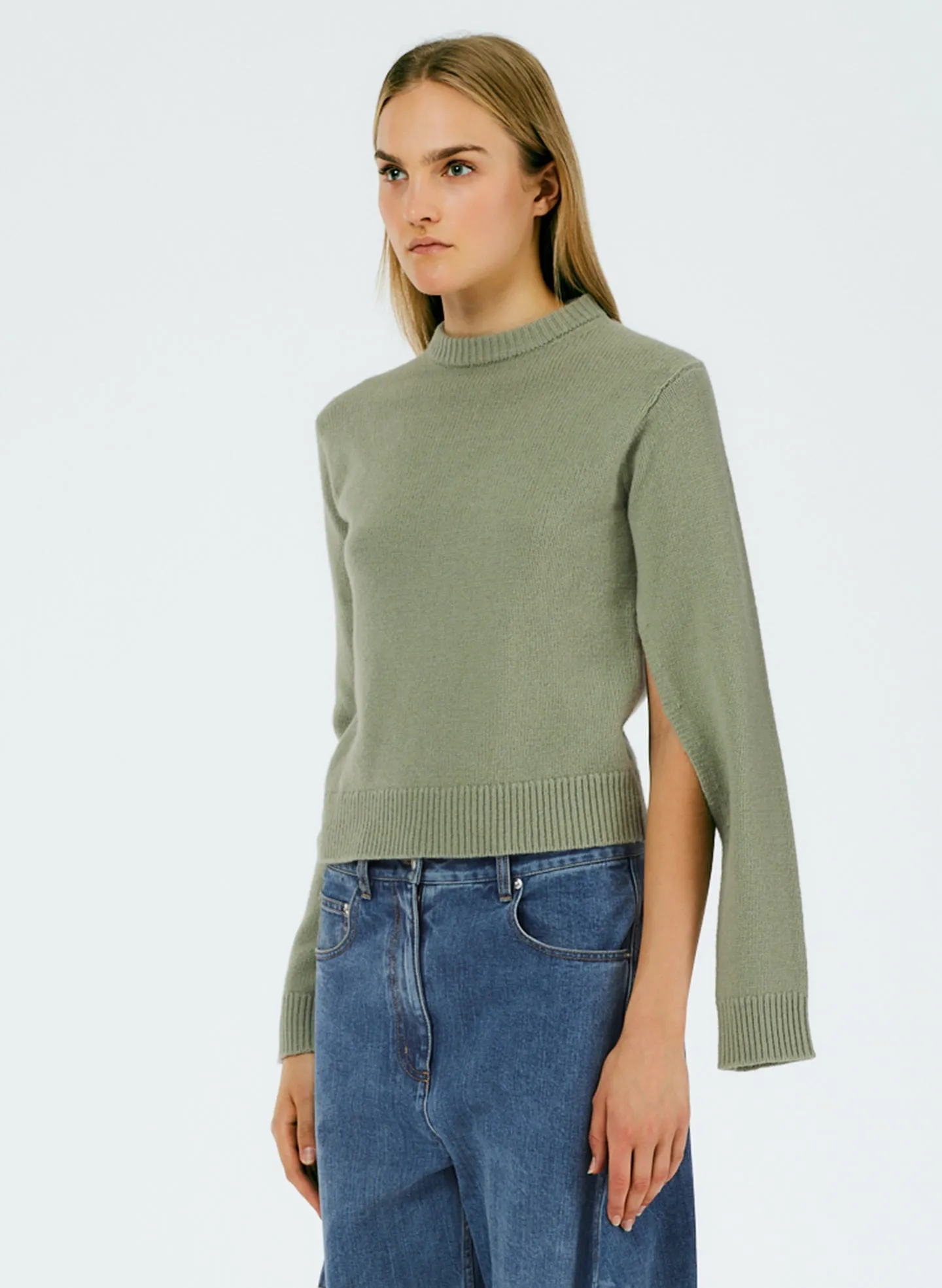 Soft Lambswool Shrunken Crewneck Pullover