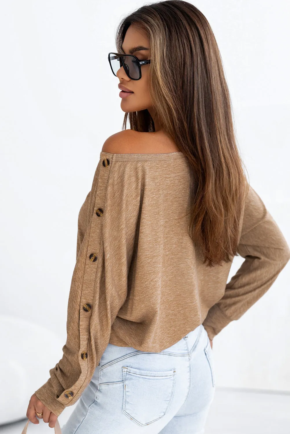 Solid Color Dolman Sleeve Top