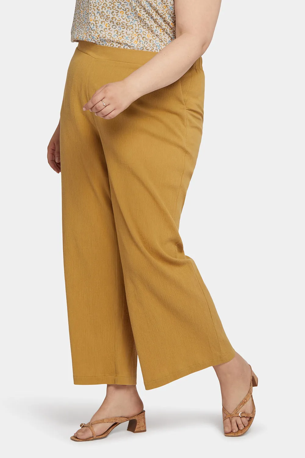 Straight Pull-On Pants In Plus Size - Olive Oil