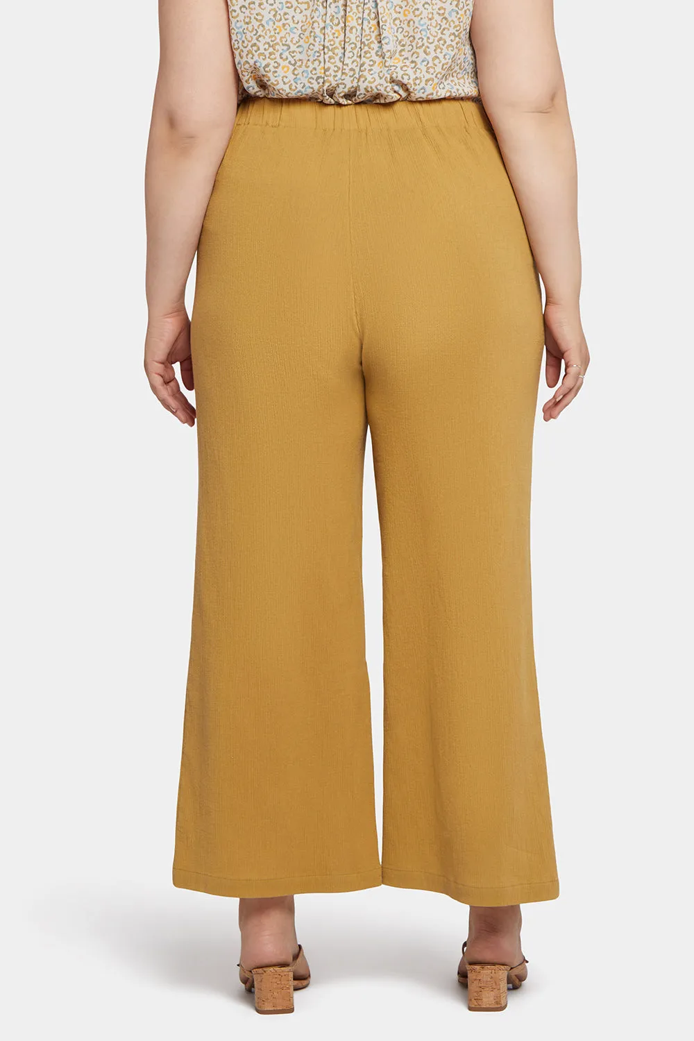 Straight Pull-On Pants In Plus Size - Olive Oil