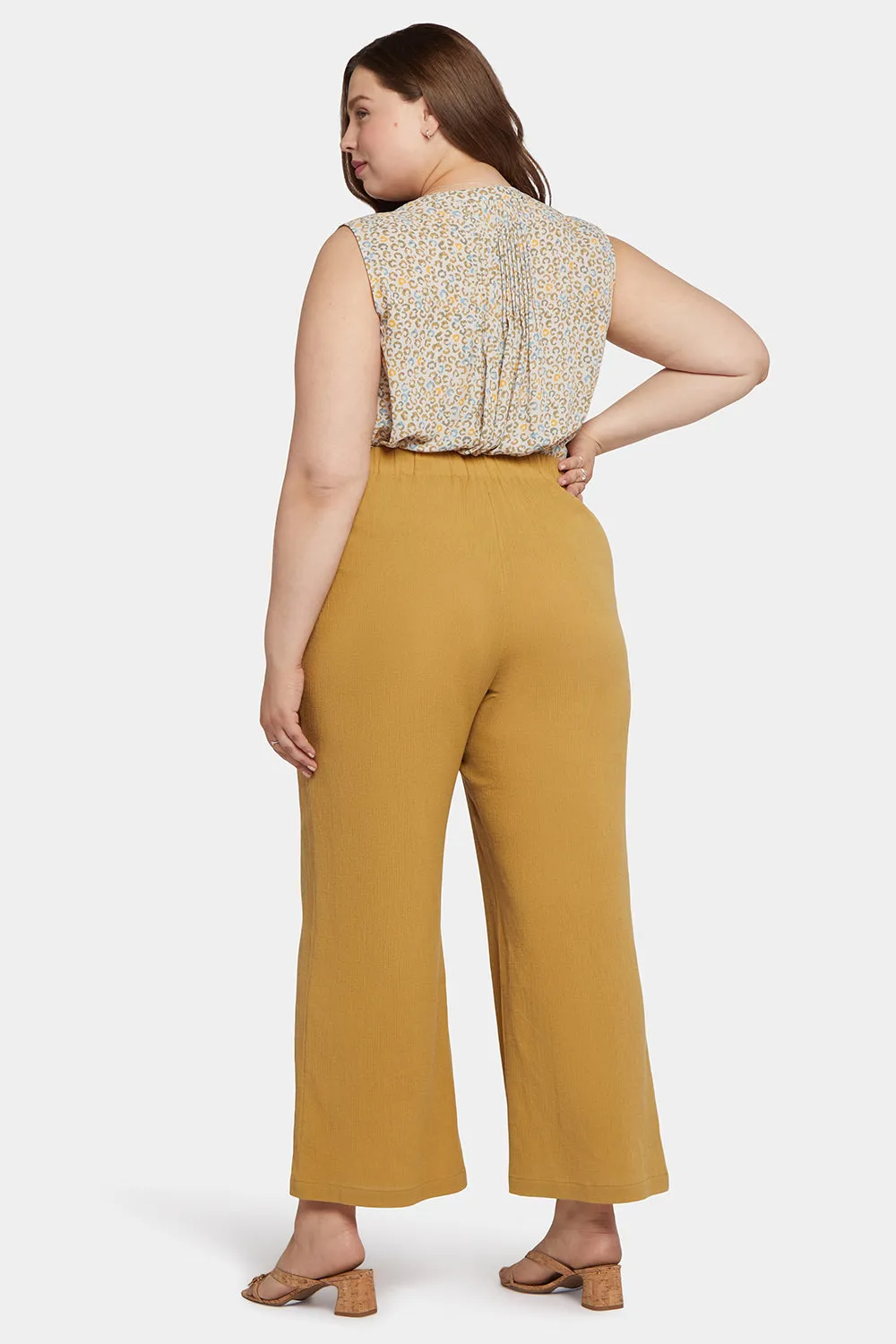 Straight Pull-On Pants In Plus Size - Olive Oil