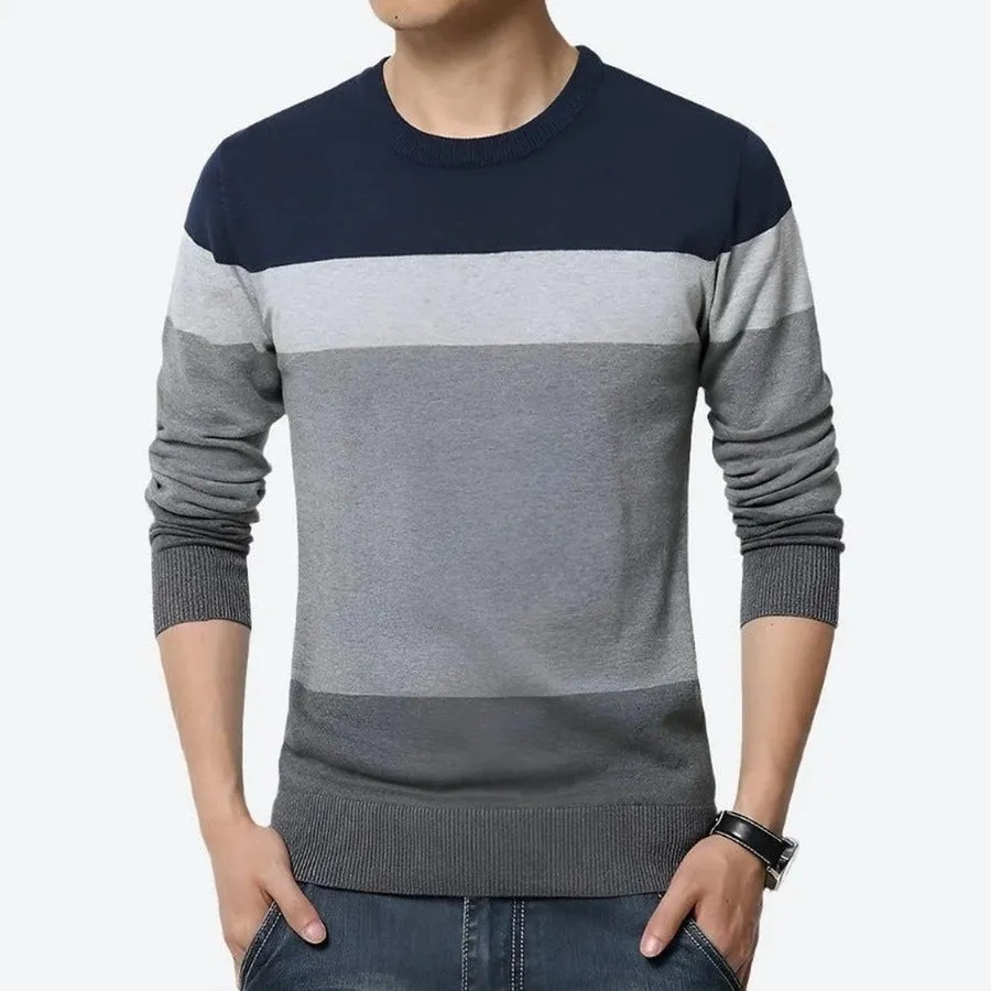 Stylish Color-Block Crewneck Sweaters