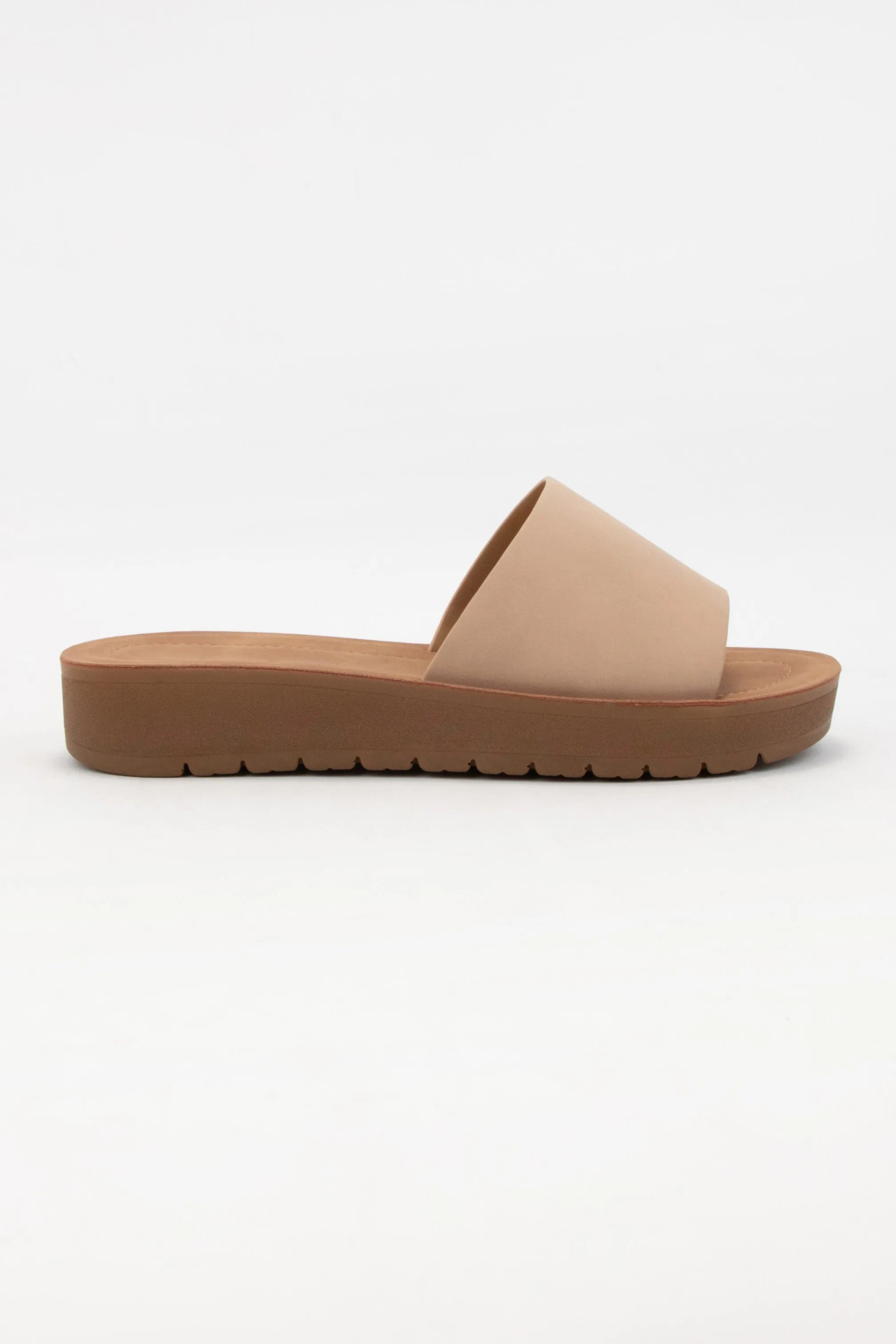 The Marlee Wedge Slide - Nude