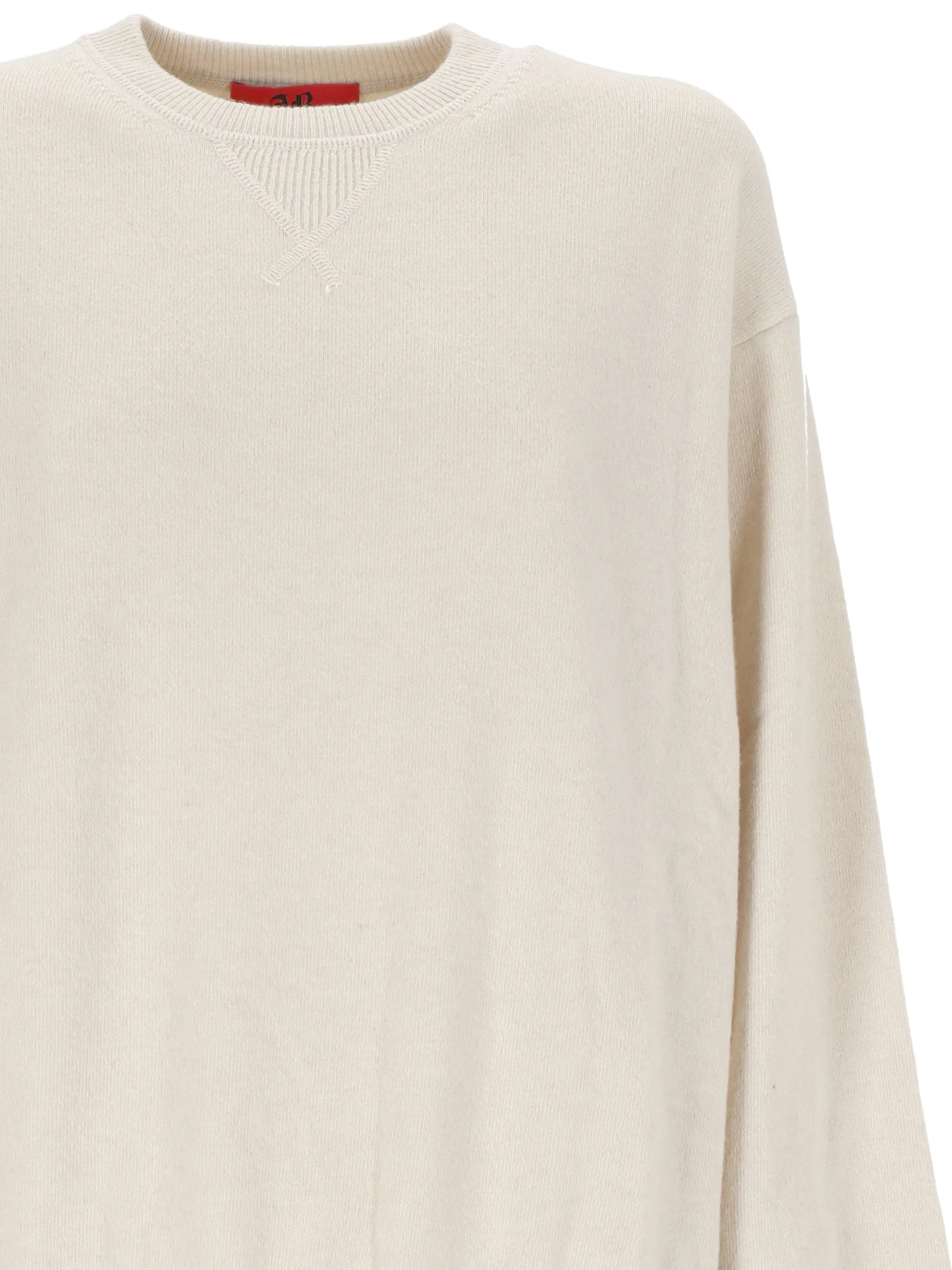 White Soft Wool Sweater with Tears