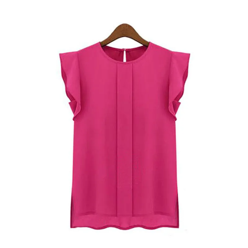 Women Short Sleeved Chiffon Blouse - Fashionable Summer Tops