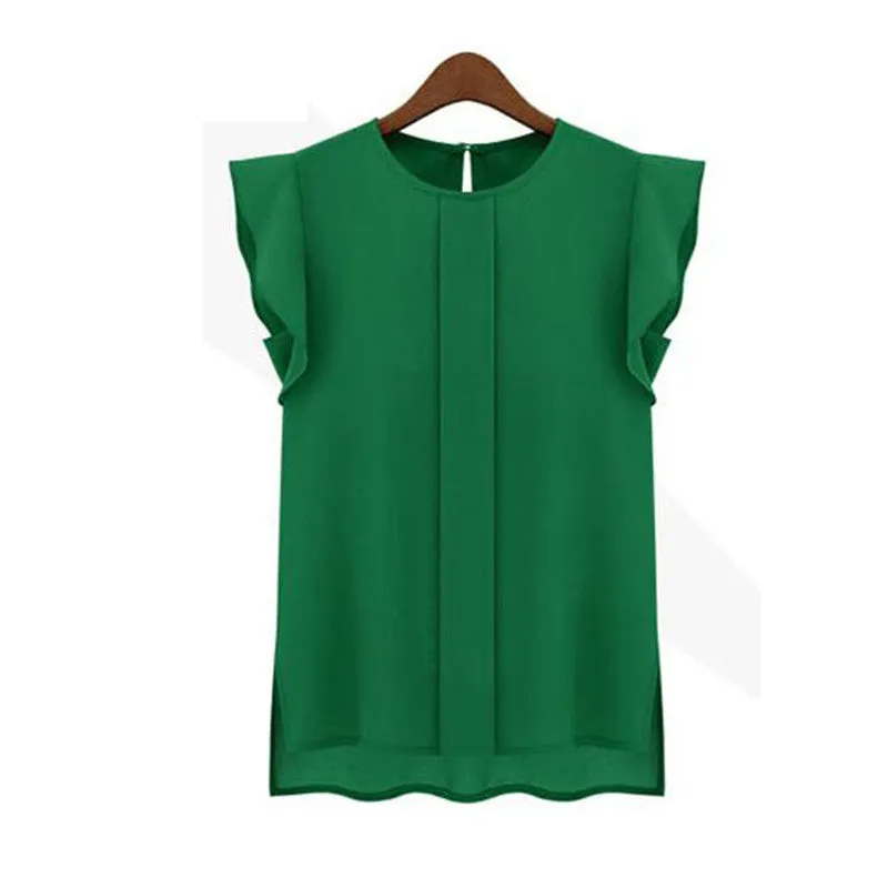 Women Short Sleeved Chiffon Blouse - Fashionable Summer Tops